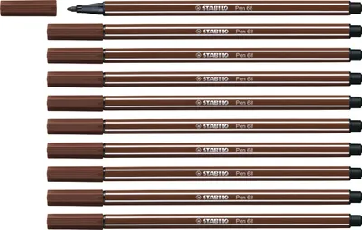 Produktbild von Premium-Filzstift - STABILO Pen 68 - 10er Pack- braun