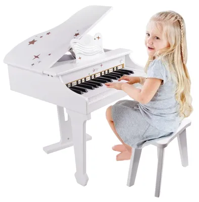 Produktbild von Classic World Großes Kinderklavier mit Stuhl und Lernbuch