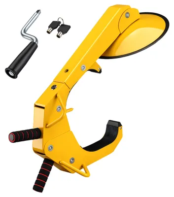 Produktbild von Wiltec Radkralle 300 x 145 x 630 mm, für Felgen 10-18", Parkkralle Reifenkralle aus Stahl zur Diebstahlsicherung, Wegfahrsperre inkl. Schlüssel