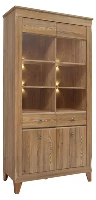 Produktbild von Geschirrschrank Raya mit 4 Türen, Holzoptik, 202cm