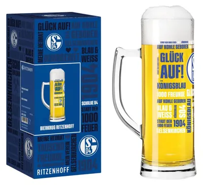 Immagine prodotto di Bicchiere da birra Ritzenhoff FC Schalke 04, capacità 584 ml, vetro di cristallo, prodotto in Germania