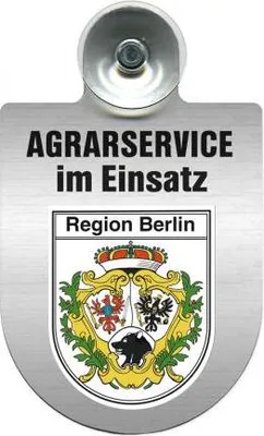 Produktbild von Einsatzschild mit Saugnapf - Agrarservice im Einsatz - incl. Regionenwappen nach Wahl 393802 Color - Region Berlin