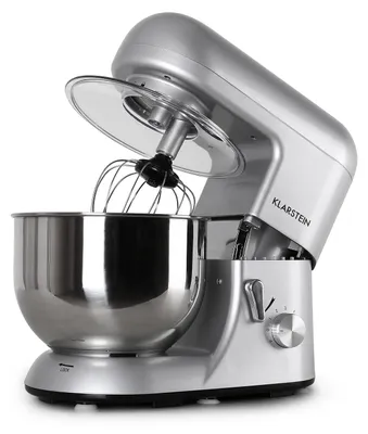 Obrázok produktu pre Klarstein kuchynský robot, hnetací stroj s 5 l miskou, 1800 W profesionálny kuchynský robot s hákom na cesto a šľahačom, univerzálny kuchynský robot so 6 stupňami, stroj na miešanie, hnetenie a šľahanie cesta