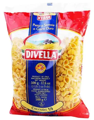 Produktbild von 24x Divella Cocciolini N. 59 Hartweizengrieß Pasta Italienische Nudeln 500g Packung + Italian Gourmet Polpa di Pomodoro 400g Dose