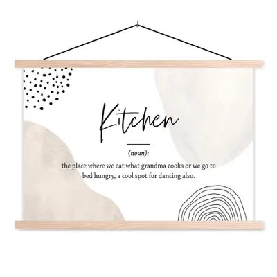 Produktbild von MuchoWow® Textilposter Definition Küche - Küche - Zitate - Wörterbuch 60x40 cm mit holzfarbenen Rahmen - Bilder