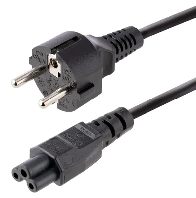 Image de StarTech.com Câble d'Alimentation pour Ordinateur Portable de 3m - Prise EU vers Connecteur C5, 2,5A 250V - Cordon d'Alimentation Clover Leaf/Mickey Mouse - Cordon Alimentation PC Portable