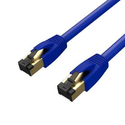 Produktbild von Patchkabel cat 8.1 F/FTP PIMF LSZH blau 0,5m