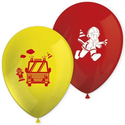 Produktbild von Feuerwehr Party Latex-Luftballons für Kindergeburtstag, 8 Stück, 30 cm Durchmesser