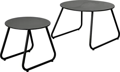 Zdjęcie produktu dla Zestaw 2 stolików Koopman, metal, 40x38 cm, 60x42 cm, czarny