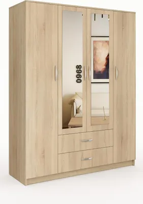 Produktbild von Kleiderschrank Garderobe Mehrzweckschrank Mit Spiegel sonoma