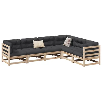 Produktbild von Möbel 6-tlg. Garten-Sofagarnitur Massivholz Kiefer - Gartenmöbelgarnituren 3299452