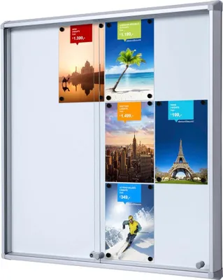 Produktbild von Showdown® Displays Schaukasten SL B1 silber 12x DIN A4