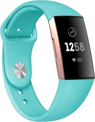 Produktbild von Strap-it Fitbit Charge 4 Sportarmband (Aqua) - Große: S/M