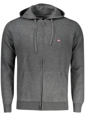 Produktbild von Stylischer Herren-Cardigan mit Kapuze in Grau - Ideal für jede Jahreszeit