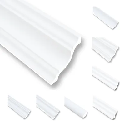 Produktbild von 40 Meter Deckenleisten Styropor XPS Stuckleisten Abschlussleiste Decke Weiss 80 x 80 mm Zierprofile Styroporleisten Deckenleisten Zierleisten Sparpaket NK80