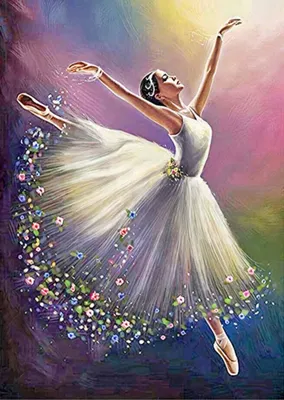 Immagine prodotto di Diamond Painting: Ballerina con sfondo colorato (30 x 40 cm) – Creative Diamonds