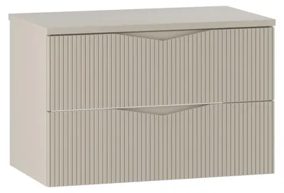 Immagine prodotto di Mobile sottolavabo da bagno Calen 80 x 46 cm Cashmere - Mobile da bagno sospeso con 2 cassetti