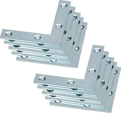 Obrázek produktu pro KOTARBAU® Sada rohových držáků 100 50 x 50 x 10 x 1,5 mm Rohový držák Plochý držák Držák ve tvaru L Nábytkový držák pro zpevnění oken Dveře Dřevěná konstrukce