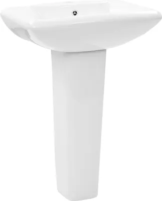 Produktbild von Freistehendes Waschbecken mit Säule Keramik Weiß 580x470x200 mm