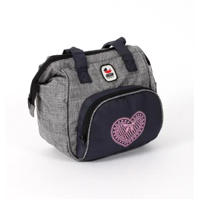 Produktbild von Puppen-Wickeltasche, Melange grau-navy