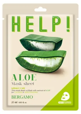 Obrázok produktu pre BERGAMO Pomoc! Pleťová maska s aloe vera 25 ml - Hydratačná pleťová maska BERGAMO HELP s aloe vera