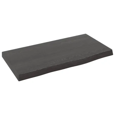 Produktbild von The Living Store Wandregal Dunkelbraun 40x20x2 cm Massivholz Eiche Behandelt