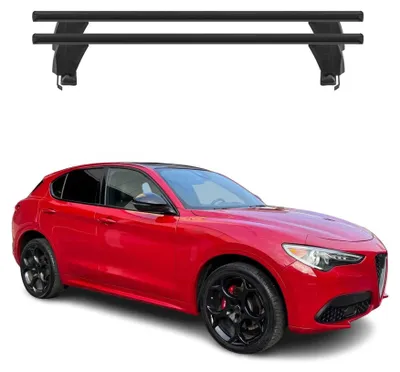 Produktbild von OMAC  Menabo Dachträger Grundträger für Alfa Romeo Stelvio 2017-2023 Alu Schwarz, KI-generiertes Bild