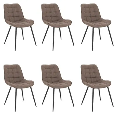 Produktbild von HOME DELUXE - Polsterstuhl IKALO 6er Set - Farbe: Grau / Braun - weiche Polsterung, bis 120 kg belastbar I Küchenstuhl Speisestühle Esszimmerstühle