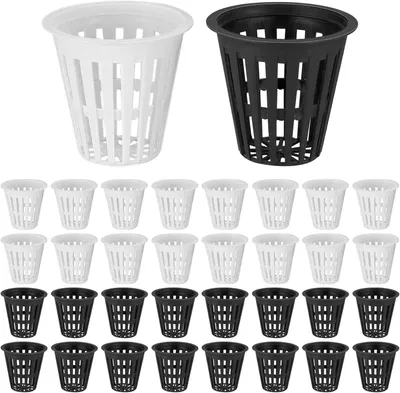 Zdjęcie produktu dla 50 doniczek do uprawy hydroponicznej, czarne/białe