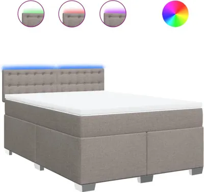 Produktbild von vidaXL Boxspringbett mit Matratze Taupe 140x190 cm Stoff