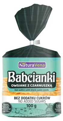 BABCIANKI OWSIANE Z CZARNUSZKĄ BEZ DODATKU CUKRÓW 100 g - NATURAVENA