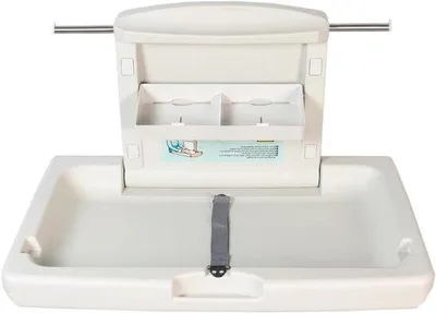 Produktbild von Baby-Wickeltisch – Klappbarer Wickeltisch – Für die Babypflege – Platzsparend, zusammenklappbar – 85 x 54 cm – Weiß