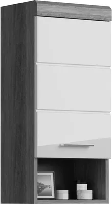 Produktbild von Scout Badschrank wandhängend 1 Tür, 1 Ablage Hochglanz weiß,rauchfarbenen.