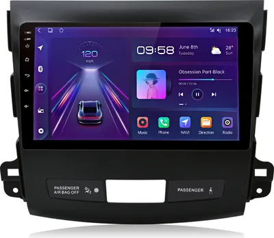 Obrázok produktu pre 8kern 4GSIM Für Mitsubishi Outlander 2005-2011 carplay Android Auto Autoradio GPS Navi BT DAB WIFI 6+128G SWC