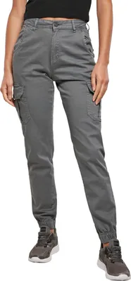 Produktbild von Urban Classics Ladies - High Waist Cargo Pants grau - XXL
