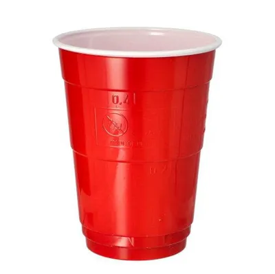 Produktbild von Papstar Bierbecher aus Plastik, PS 0,4 l Ø 9,5 cm · 12 cm rot/weiß, 16 x 10 Stück