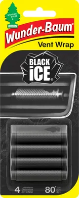 Produktbild von WUNDER-BAUM Vent Wrap Lufterfrischer fürs Lüftungsgitter | Bietet Langanhaltenden Duft | Unauffälliges Design | Black Ice | 4 Stück