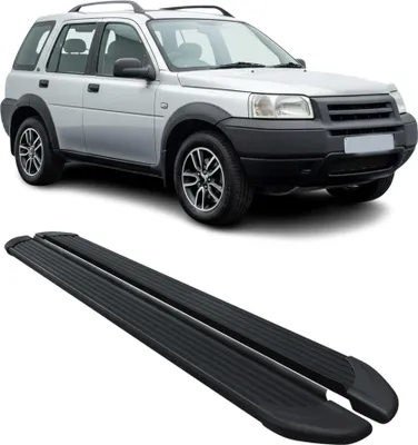 Image de Marchepieds Latéraux pour Land Rover Freelander 1997-2006 Aluminium Noir 2Pcs