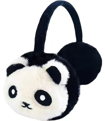 Produktbild von SJTJSPX Ohrenschützer für Kinder, verstellbar, Plüsch, Panda, Schwarz, 18-25CM