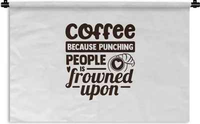 Produktbild von MuchoWow® Wandteppich Wandbehang Kaffee - Sprichwörter - Herz 150x100 cm Tapisserie Dekoration Wandtuch - Waschbar - Tapisserien - Wand-Decke