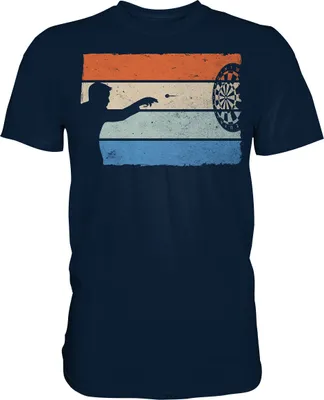 Produktbild von Vintage Dartpfeil Dartscheibe Dart T-Shirt – Navy / L