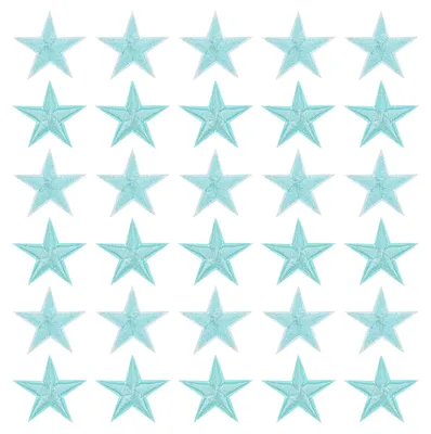 Productafbeelding van Bügelpatches - 30 stuks in sterrenvorm - voor textielreparatie en decoratie - donkerblauw