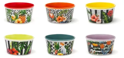 Produktbild von Excelsa Set mit 6 Schalen Tropical Chic Porzellan 8,7x4,7x8,7 cm Bunt