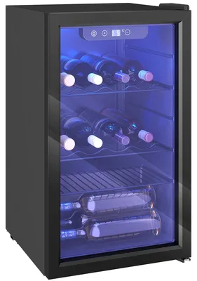 Produktbild von HOMCOM Weinkühlschrank 24 Flaschen, 68 Liter Weinschrank Klein, 4-16°C, Schwarz