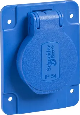 Obrázek produktu pro Schneider Electric zásuvka PKS62B materiál plast, třída materiálu termoplast, bezhalogenová, rozměr příruby jiný, stupeň krytí (IP) IP54, směr zasunutí přímý, systém připojení šroubová svorka, barva modrá, zásuvka PKS62B materiál plast, rozměr příruby (PKS62B)