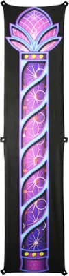 Produktbild von PSYWORK Schwarzlicht Segel Elasthan Säule "Neon Sacred Church", 2,55x0,65m UV-aktiv Partydeko