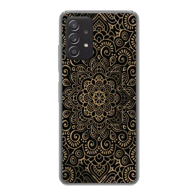 Produktbild von MuchoWow® Handyhülle Schutzhülle Hülle für Samsung galaxy a73 Goldenes Muster auf schwarzem Hintergrund Silikon Softcase Handy Hülle - Handyhülle