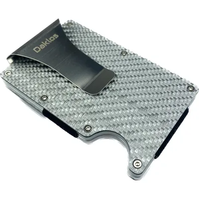 Obrázek produktu pro Karbonová mini peněženka CARBET RFID carbon s klipem - stříbrná Peněženka Daklos