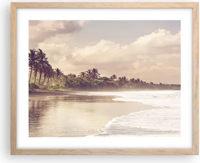 Produktbild von Gerahmtes Poster - Rahmen in heller Eiche - Palmen Strand Wasser - 50x40 cm - Wand Bild - Wanddeko - Wandbilder - Kunstposter - Wandposter - Bilderrahmen - Bilder - Kunstdruck - P2NAA50x40-4917
