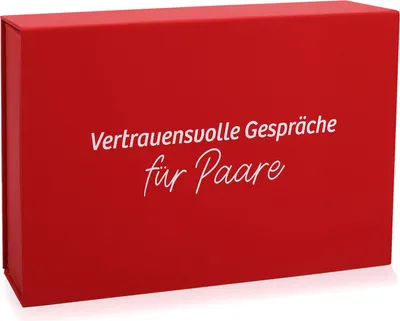 Produktbild von Vertrauensvolle Gespräche Kartenspiel für Paare 110 Fragen  Magnetbox